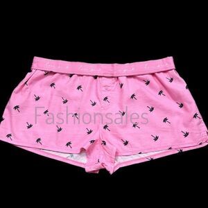 Victoria’s Secret Pink Flannel Sleepwear shorts Palms allover Pink Xlarge